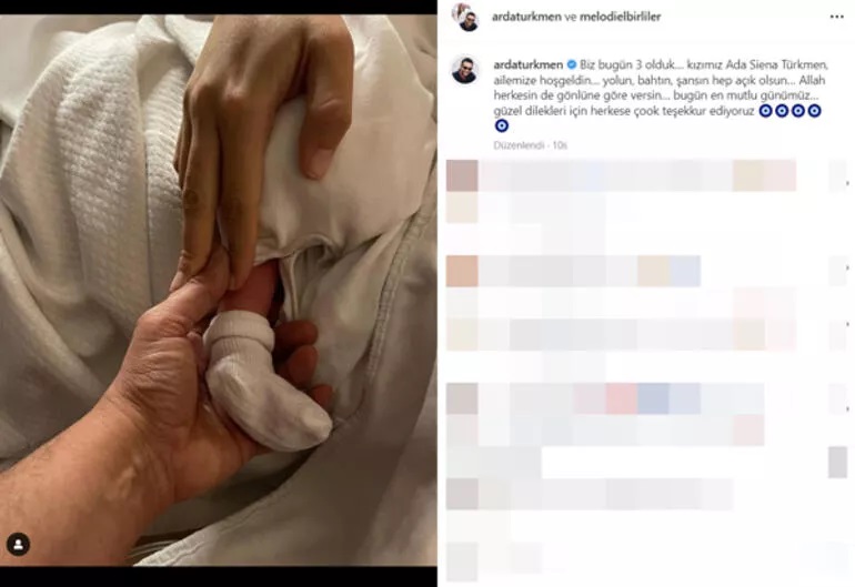 Arda Türkmen ve Melodi Elbirliler'in çocuğu dünyaya geldi