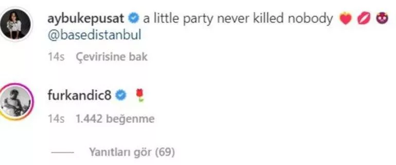 Aybüke Pusat’ın cesur paylaşımına Furkan Andıç’tan emojili yorum 