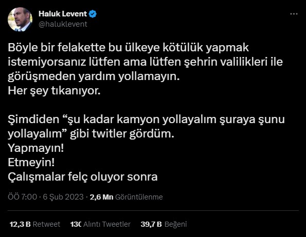 Büyük depremin ardından ünlülerin geçmiş olsun mesajları haluk levent deprem