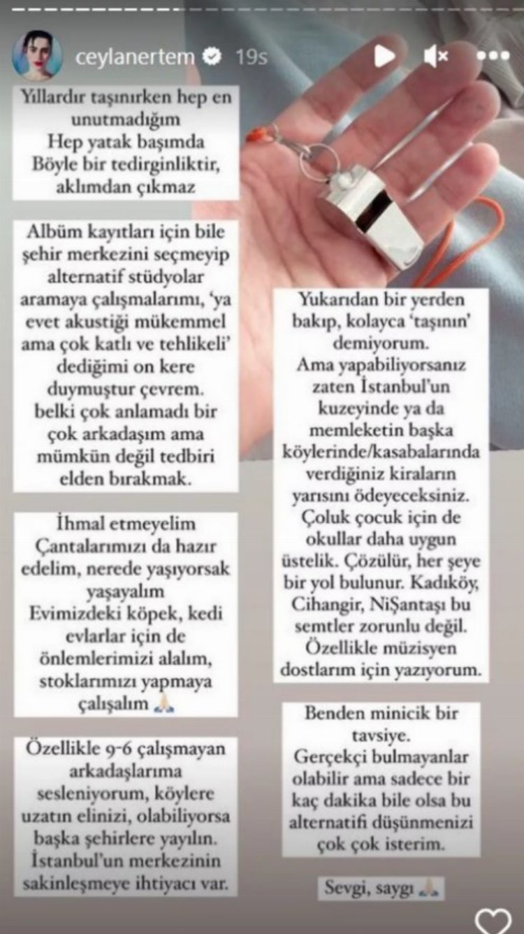 Ceylan Ertem meslektaşlarına seslendi Başka şehirlere taşının