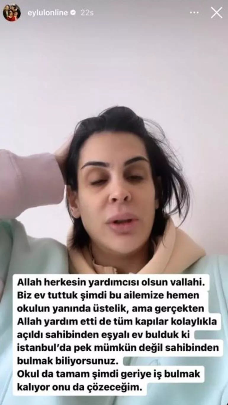Eylül Öztürk depremzede aileye yaptığı yardımla takdir topladı