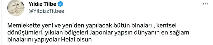 Yıldız Tilbe den Japon inşaat mühendislerine çağrı Yıkılan binaları Japonlar yapsın