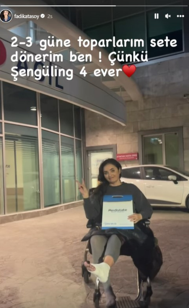 Fadik Sevin Atasoy sette ayağını çatlattı