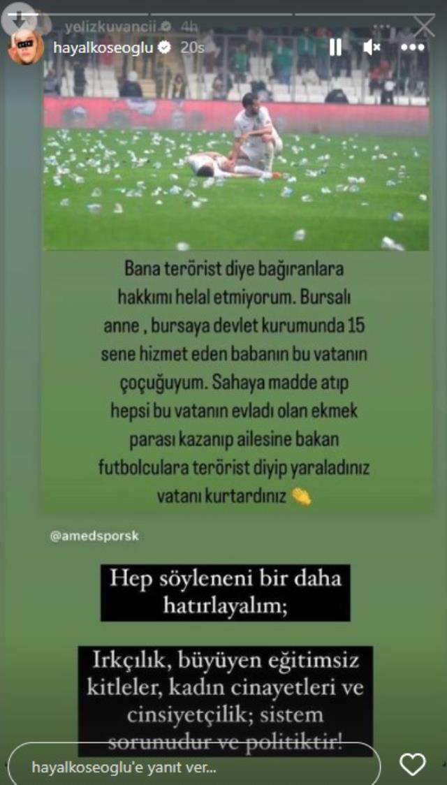 Hayal Köseoğlu’dan Amedsporlu futbolcuya destek: Irkçılık sistem sorunudur 