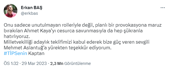 Mehmet Aslantuğ milletvekilliğine soyundu