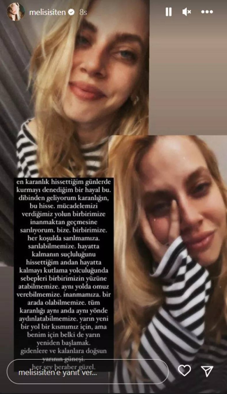 Melis İşiten den duygusal paylaşım Karanlığın dibinden geliyorum