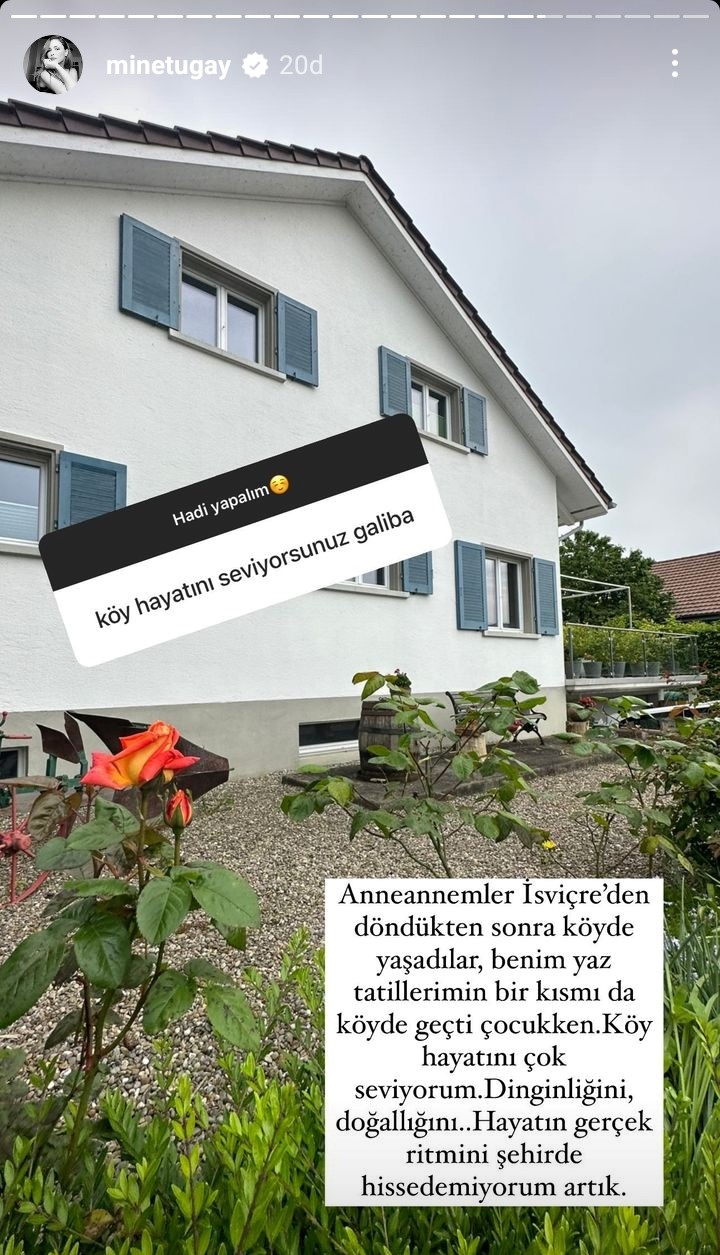 Mine Tugay’ın köy hayatı özlemi
