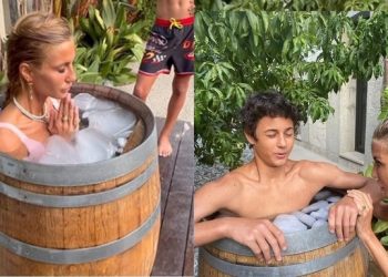 Çağla Şıkel’ın çılgın anları! Buz dolu fıçıya girdi