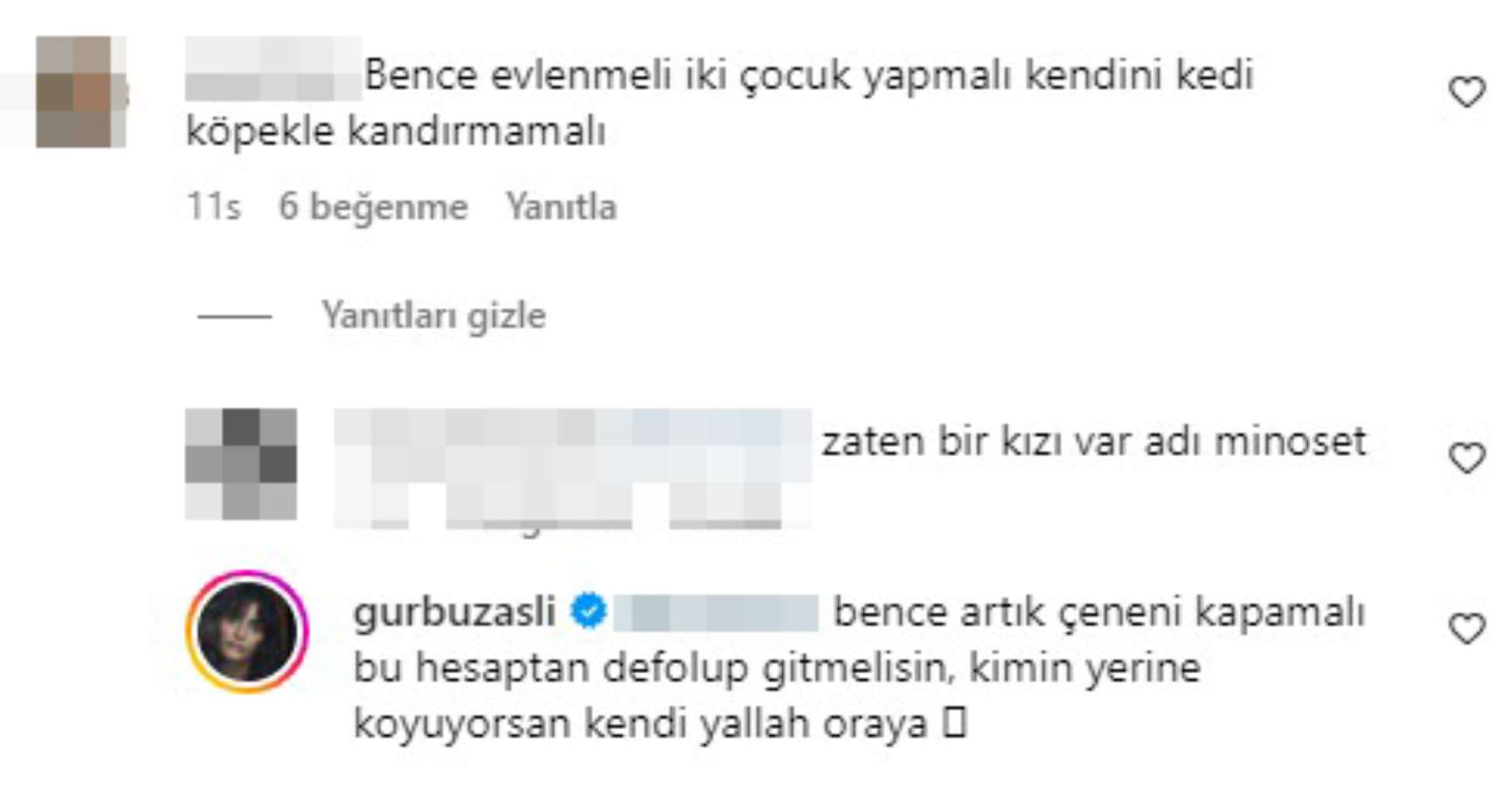 Aslıhan Gürbüz özel hayatına yönelik yapılan yoruma isyan etti: Defolup gitmelisin!
