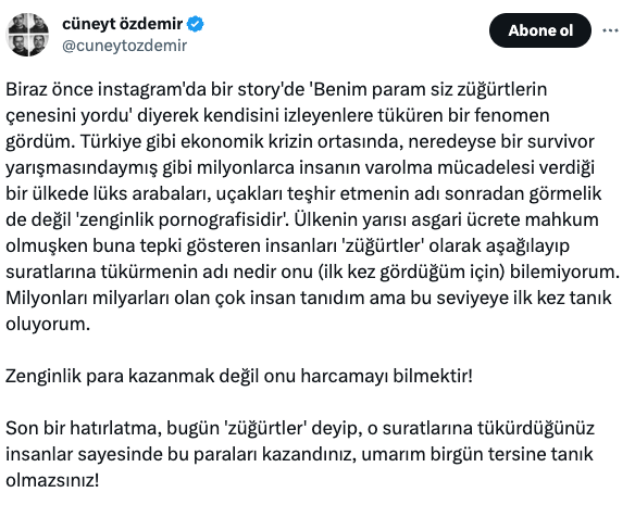 Cüneyt Özdemir lüks yaşamını sosyal medyada sergileyen Dilan Polat'ı sert eleştirdi
