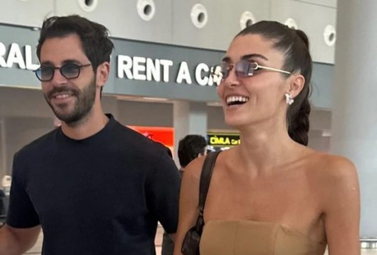 Hande Erçel ile Hakan Sabancı, Bodrum dönüşü havalimanında görüntülendi